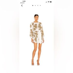 Grace Dress - retrofete (white and palms)